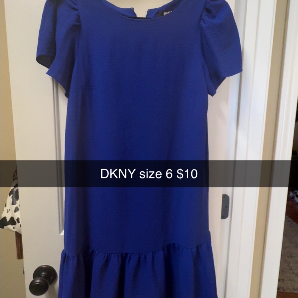 DKNY Royal Blue Short Sleeve Dress